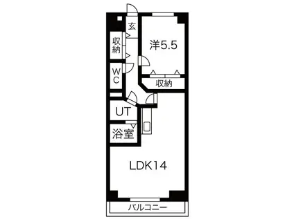アルヴェアーレ藤が丘(1LDK/9階)の間取り写真