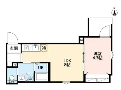 ROBOT HOME 平和島(1LDK/3階)の間取り写真
