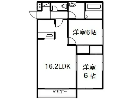 ベルオーブ(2LDK/1階)の間取り写真