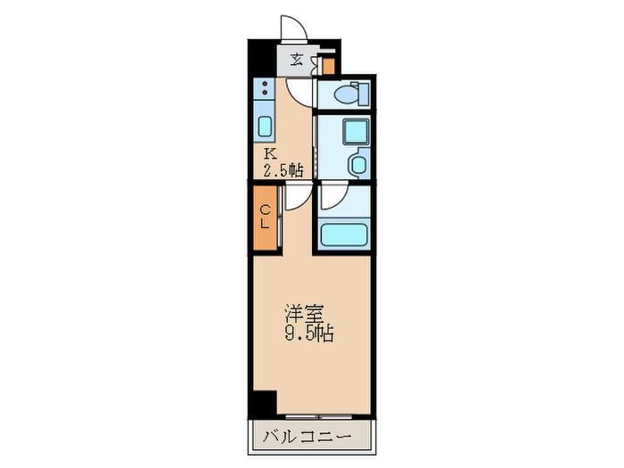 ZEFIR OZONE(1K/3階)の間取り写真