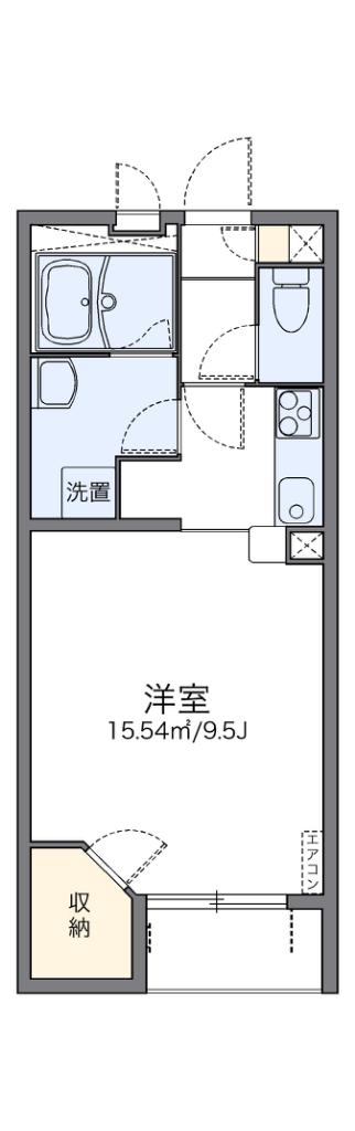 レオネクスト丹比多治井荘(1K/2階)の間取り写真