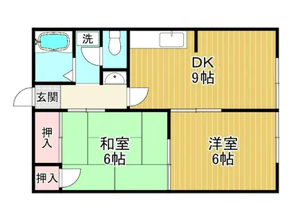 タウニー(2DK/1階)の間取り写真