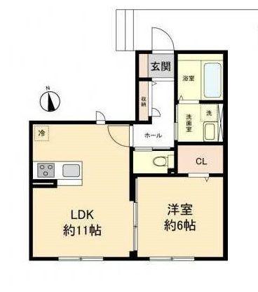 ルピナス(1LDK/2階)の間取り写真