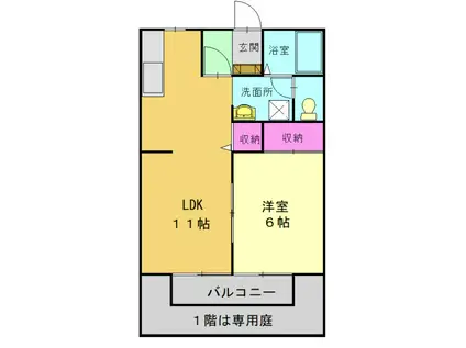 マ・メゾンI(1LDK/2階)の間取り写真