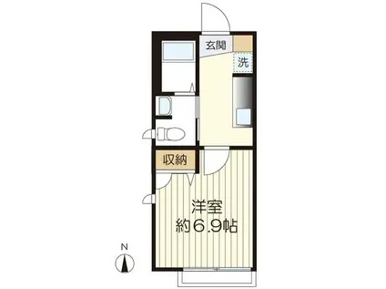 エリシオンHS(1K/2階)の間取り写真