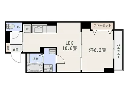 フォレスト5(1LDK/9階)の間取り写真