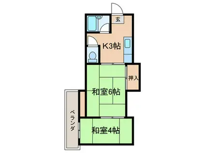 マンションサンエース(2K/3階)の間取り写真