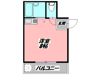 ジョイフル野里(ワンルーム/1階)の間取り写真