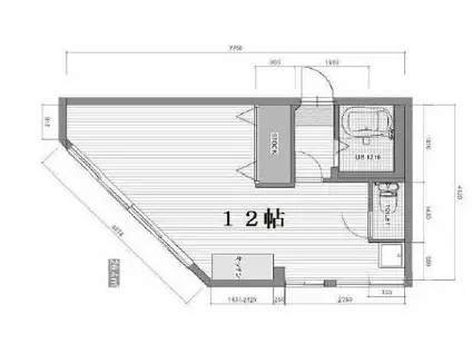 湊町ビル(ワンルーム/6階)の間取り写真