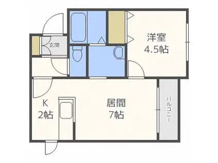 プレミアシティ元町II(1LDK/2階)の間取り写真