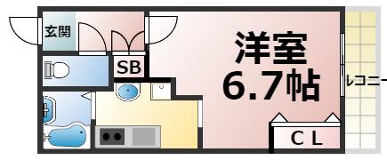 ラ・フォンテ今里(1K/5階)の間取り写真