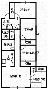 ノース・ビー2.7(4LDK/2階)の間取り写真