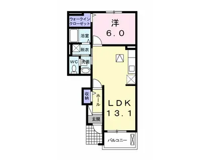 コルソプレッソII(1LDK/1階)の間取り写真