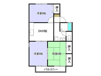 セント・ビラ田中I(3DK/2階)の間取り写真