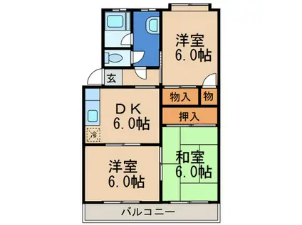 マル萬ビル(3DK/3階)の間取り写真