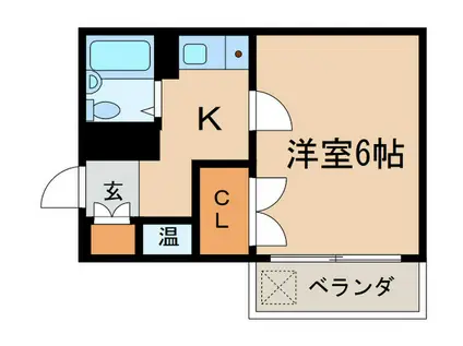 アズロワイヤル門前(1K/2階)の間取り写真
