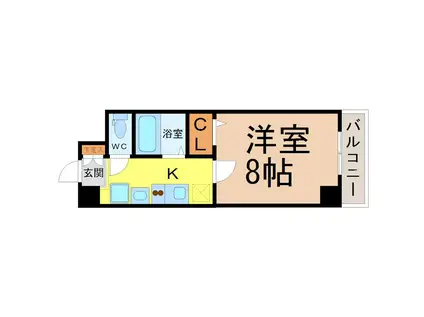 パルティール今池(1K/6階)の間取り写真