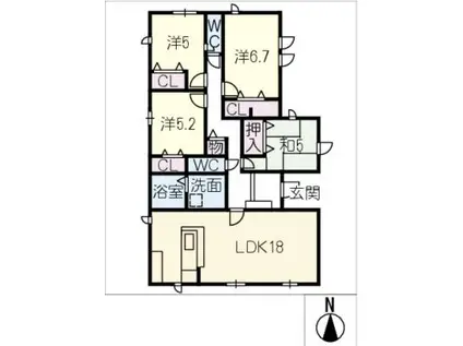 リナージュいなべ市北勢町垣内01(4LDK/1階)の間取り写真