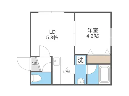 アズーリ中の島参番館(1LDK/3階)の間取り写真