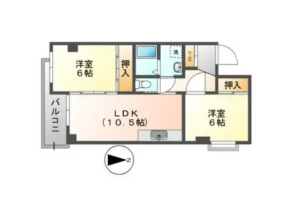 グレースハイツ(2LDK/2階)の間取り写真