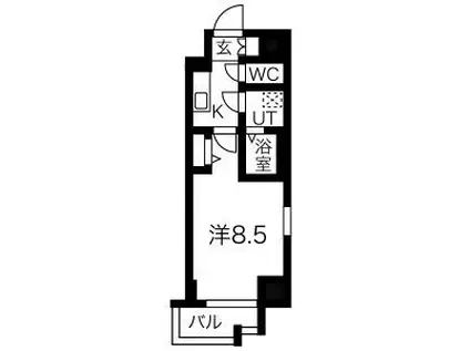ファステート名古屋駅前アルティス(1K/9階)の間取り写真