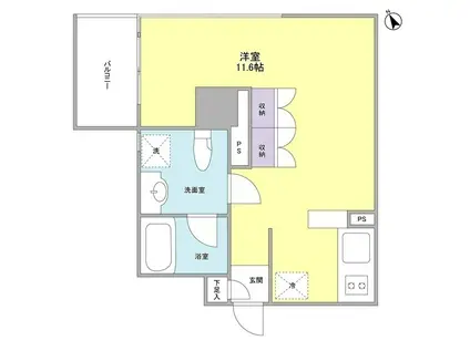 ルモーデセンター北(ワンルーム/4階)の間取り写真