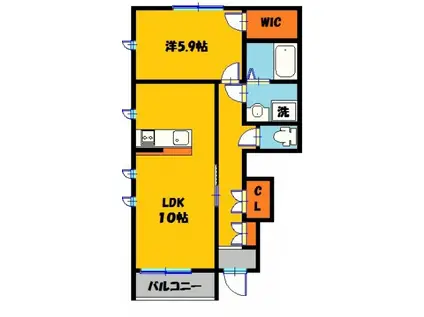 エルヴィータα A(1LDK/1階)の間取り写真