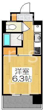 ラグゼナ清水五条(1K/3階)の間取り写真