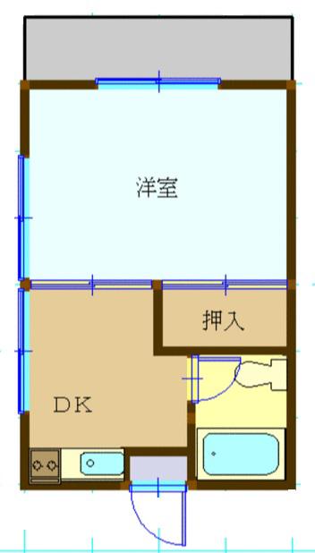 鈴木アパート(1DK/2階)の間取り写真