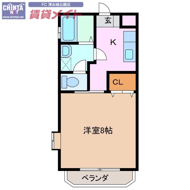 ティアラ町屋(1K/2階)の間取り写真