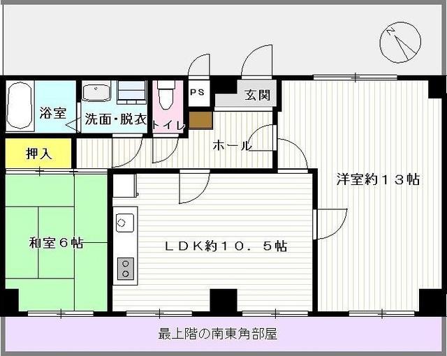 ヴィラフェレイロ(2LDK/4階)の間取り写真