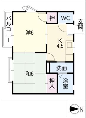 エラク109(2K/2階)の間取り写真
