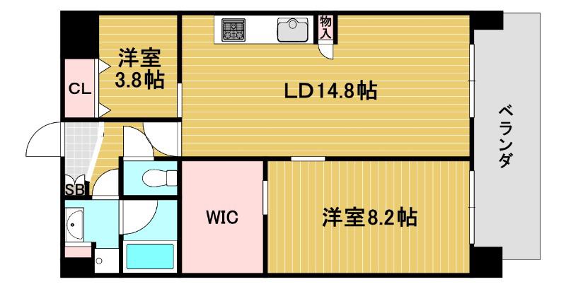 ALIVIS野田阪神(2LDK/6階)の間取り写真
