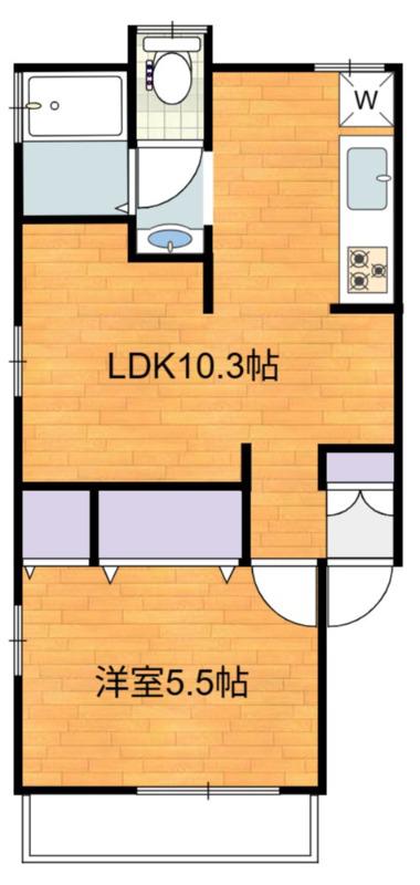 コーポ日光(1LDK/1階)の間取り写真