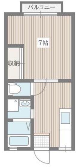 パーソンズ平井A棟(1DK/2階)の間取り写真