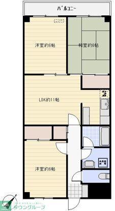 メゾングランルマーニュ(3LDK/2階)の間取り写真