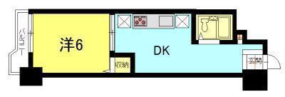 ラフェスタ秋田中通(1DK/2階)の間取り写真