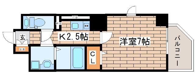 アシストみなと元町(1K/11階)の間取り写真