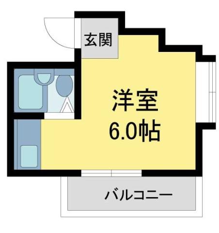 グランディア甲東園(ワンルーム/2階)の間取り写真