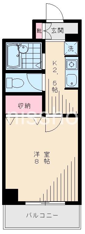 ダイナコートエスタディオレシェンテ(1K/5階)の間取り写真