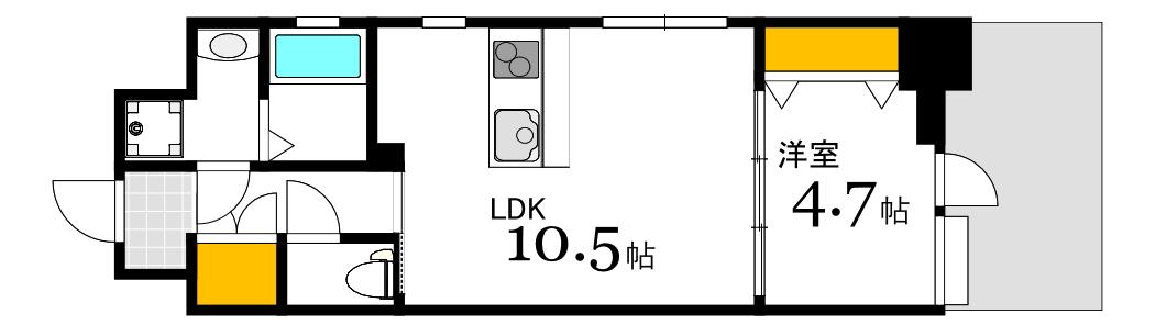 LIFEMENTK小網町(1LDK/8階)の間取り写真