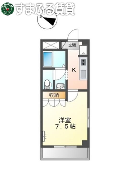 エルアール豊坂(1K/2階)の間取り写真