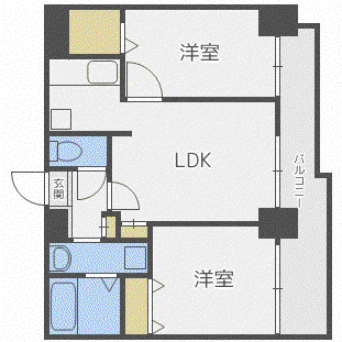 グレイスコート円山北(2LDK/8階)の間取り写真