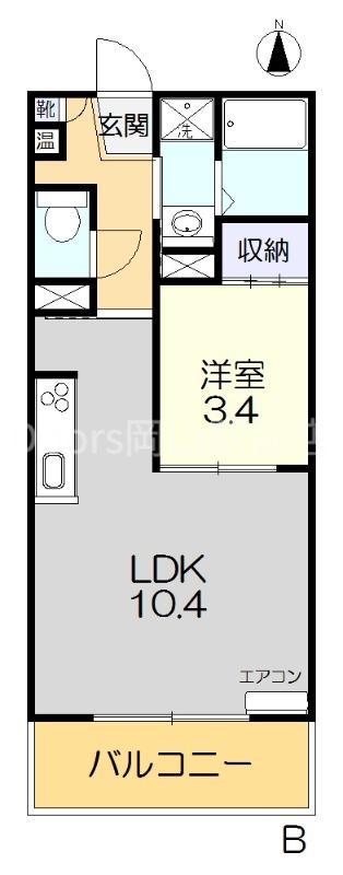 アリビオ富田(1LDK/5階)の間取り写真