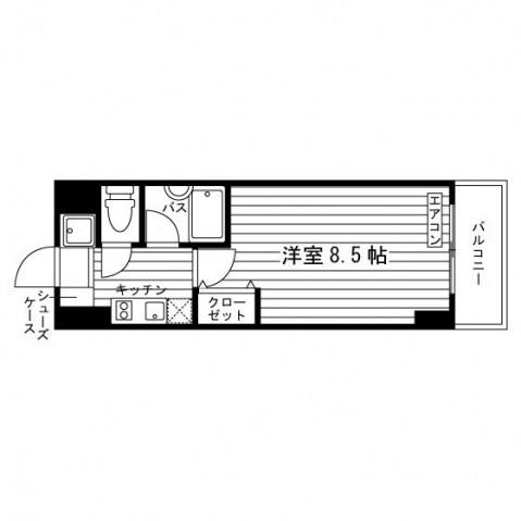 アネーロ北山(1K/6階)の間取り写真
