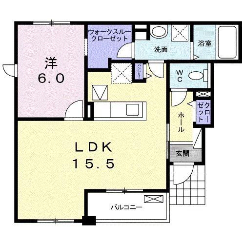 セリージェII(1LDK/1階)の間取り写真