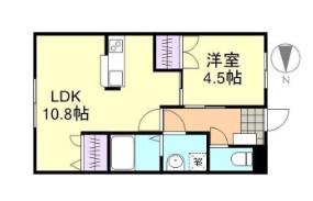 ロイヤル藤 I(1LDK/1階)の間取り写真