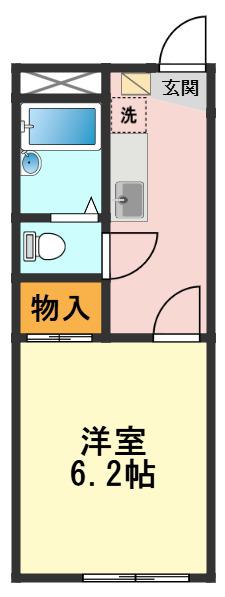 レオパレスFIELD(1K/2階)の間取り写真