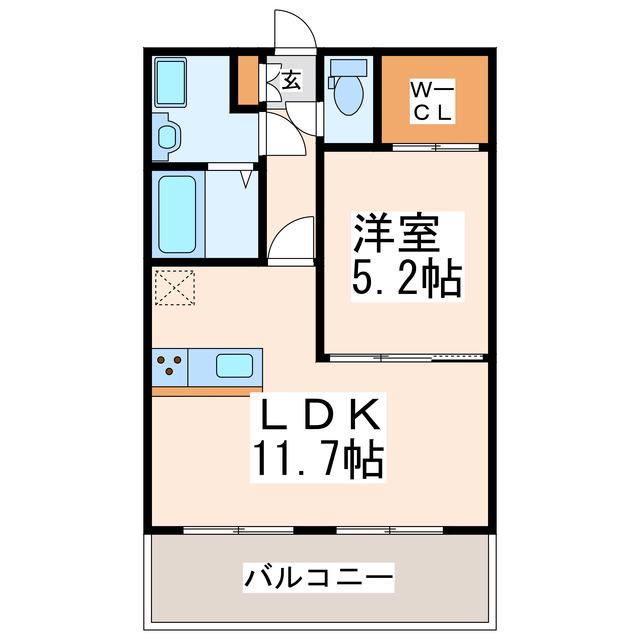 ジャパネスク帯山(1LDK/3階)の間取り写真