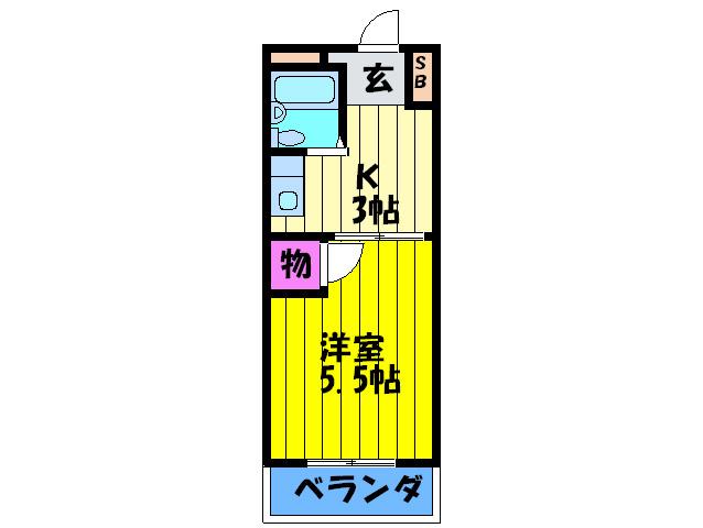 ウッディ-R1(1DK/1階)の間取り写真
